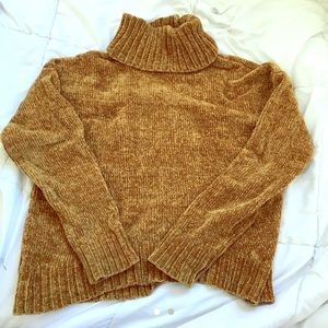 chenille golden honey mustard turtleneck sweater!✨